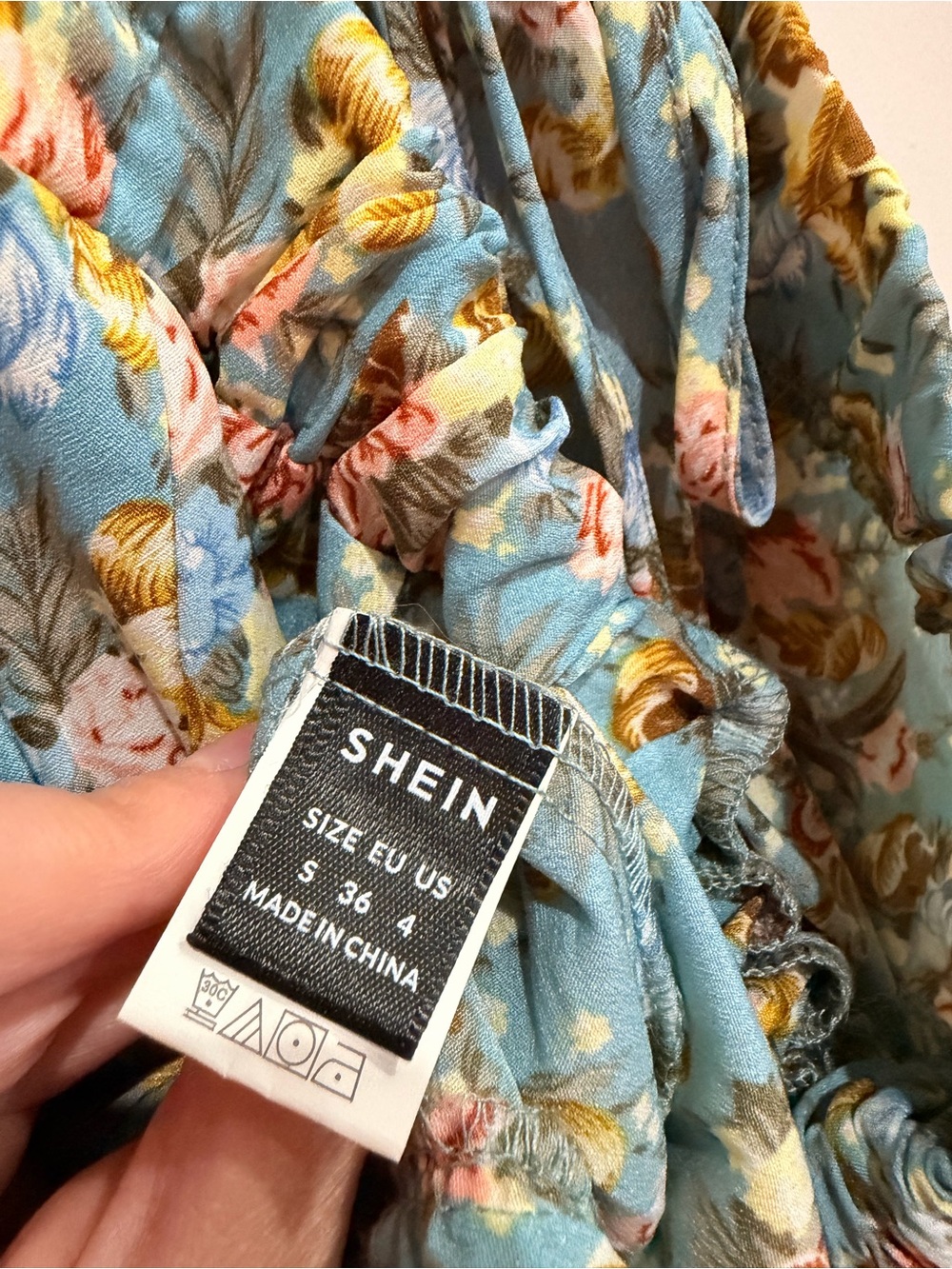 NWOT ✨ Blue Floral V-Neck Spaghetti Strap Mini Dress - Size: S - Picture 11 of 11